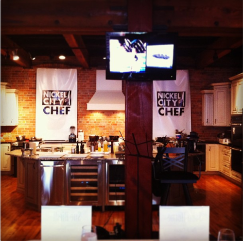The beautiful kitchen turned studio where the Nickle City Chef Competiton was held